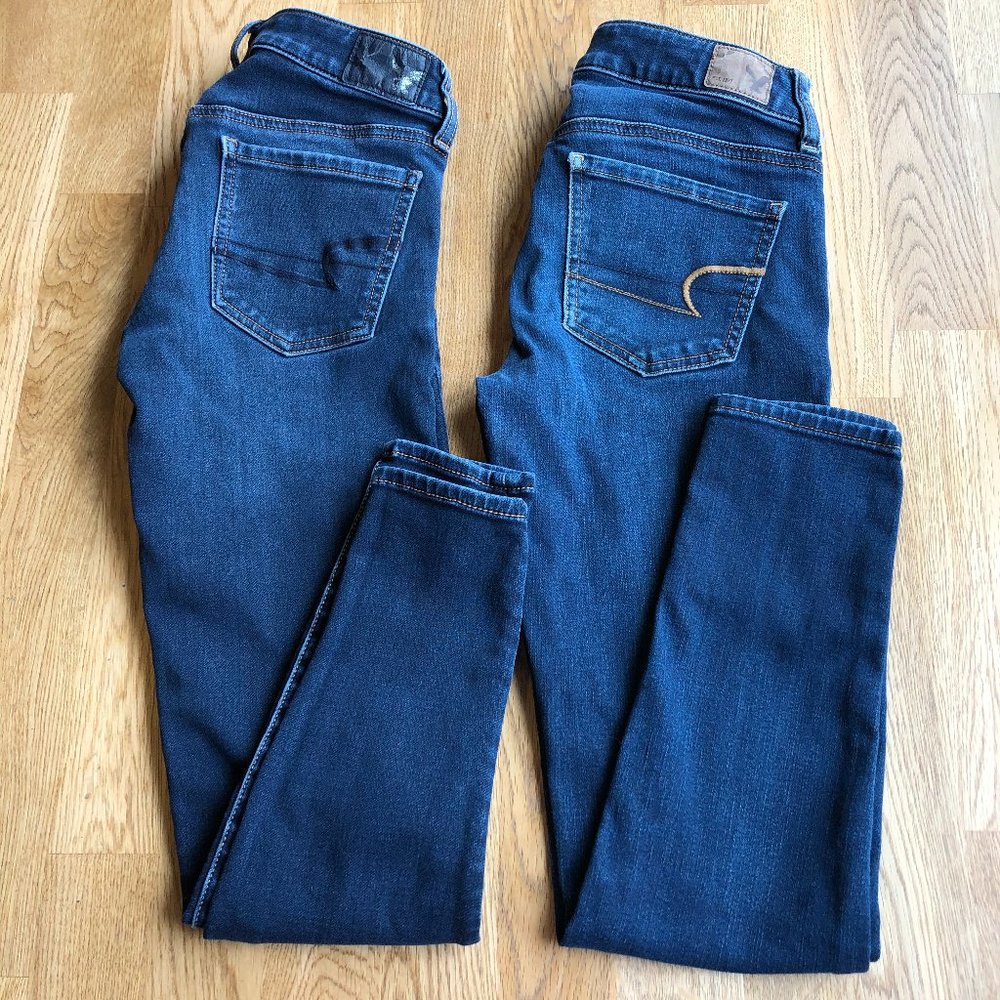 American Eagle Jegging Bundle Dark Wash Size 0 Short - Picture 1 of 16